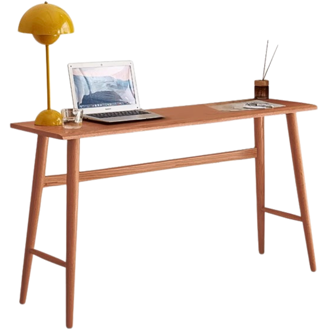 Oak, Cherry Solid Wood Narrow Office Desk