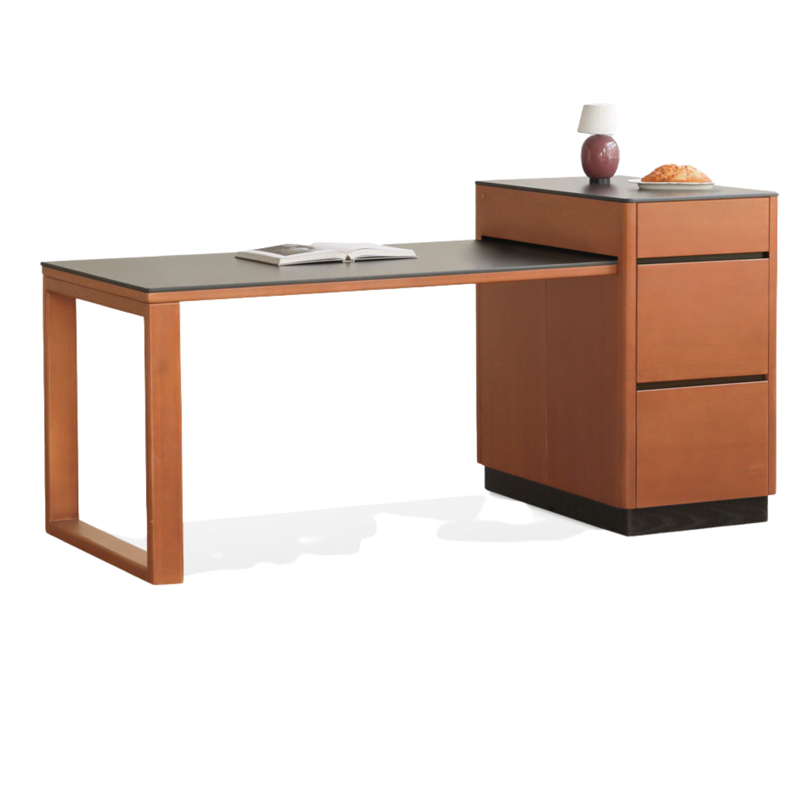 Poplar Solid Wood Island Retro Retractable Rock Plate Table Integrated