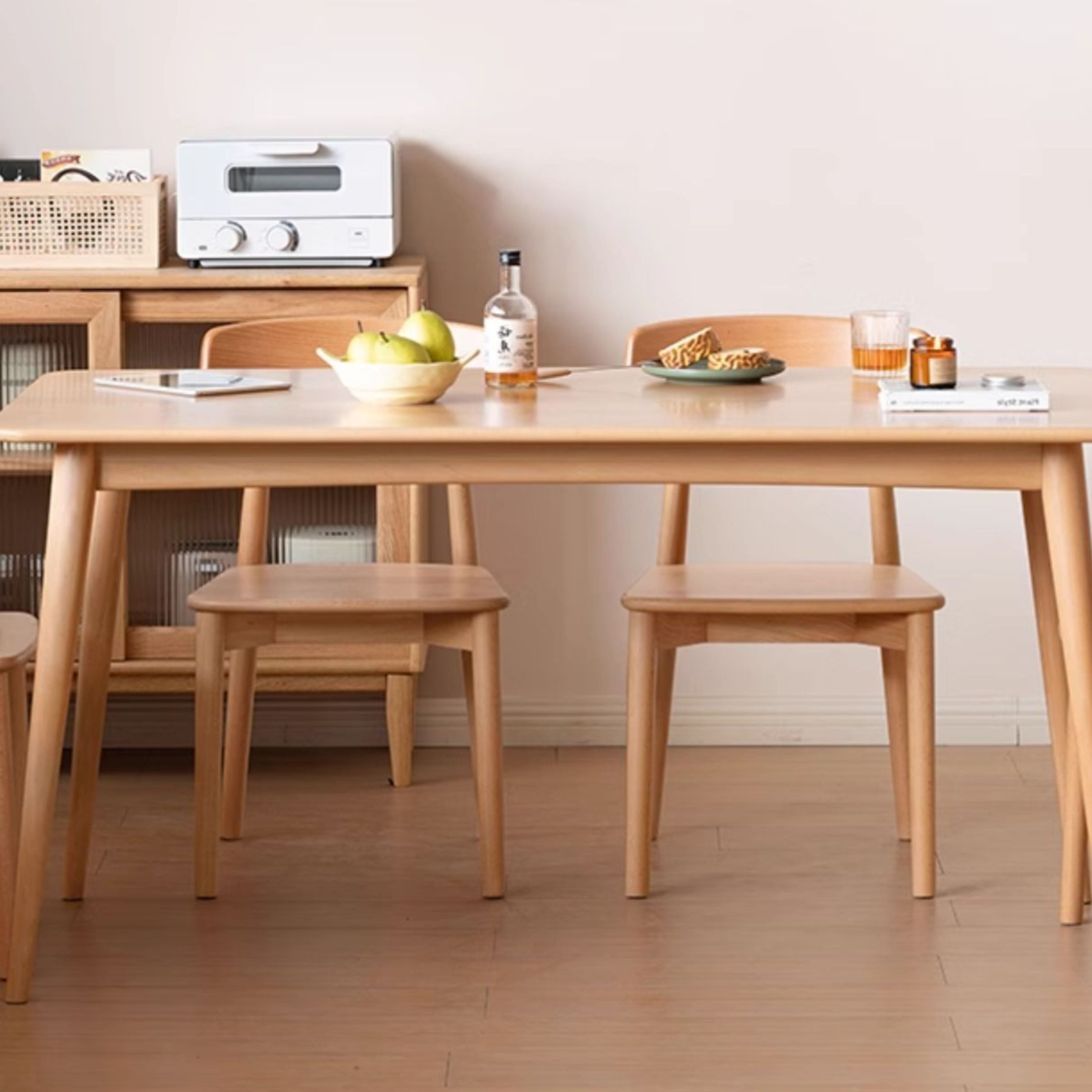 European Beech Solid Wood Modern Dining Table