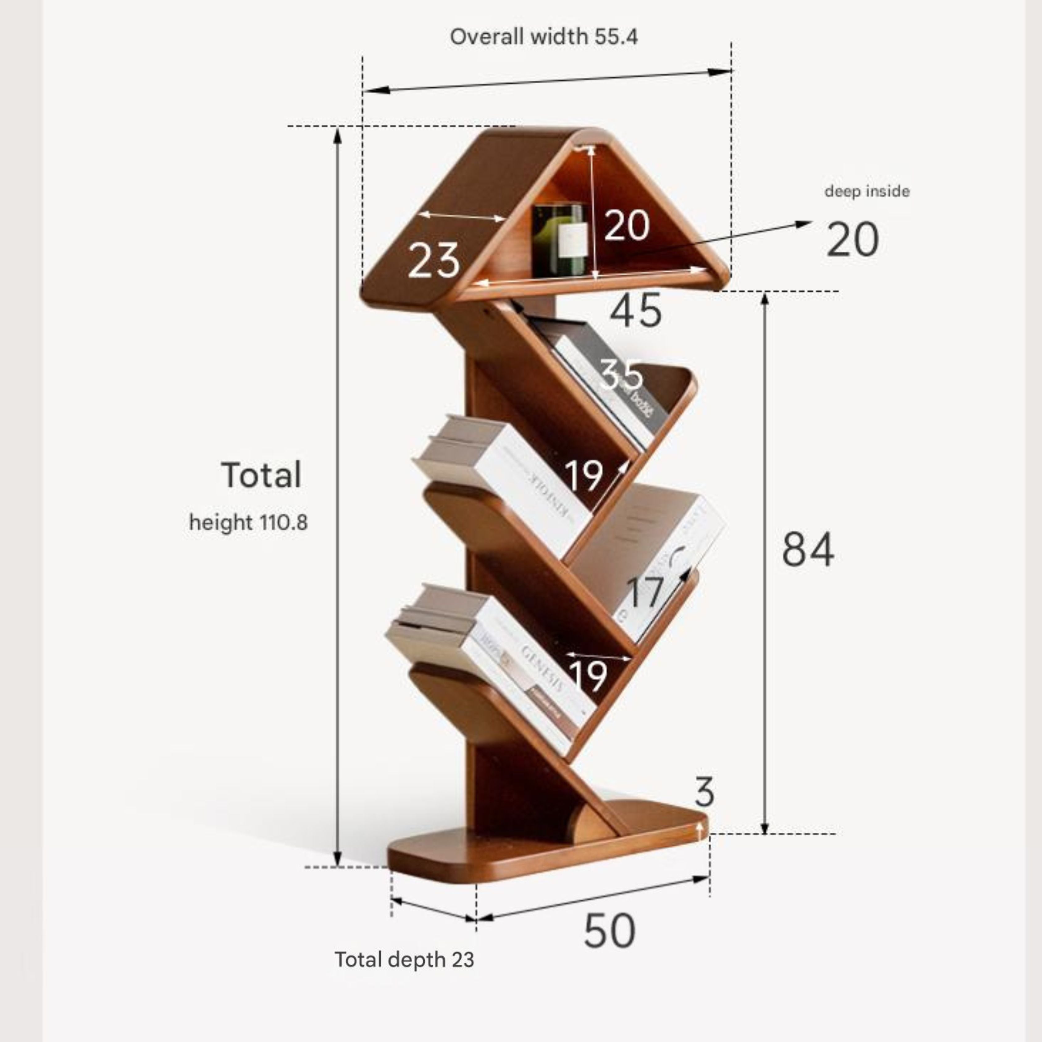 Poplar Solid Wood Medieval Style Retro Bookshelf