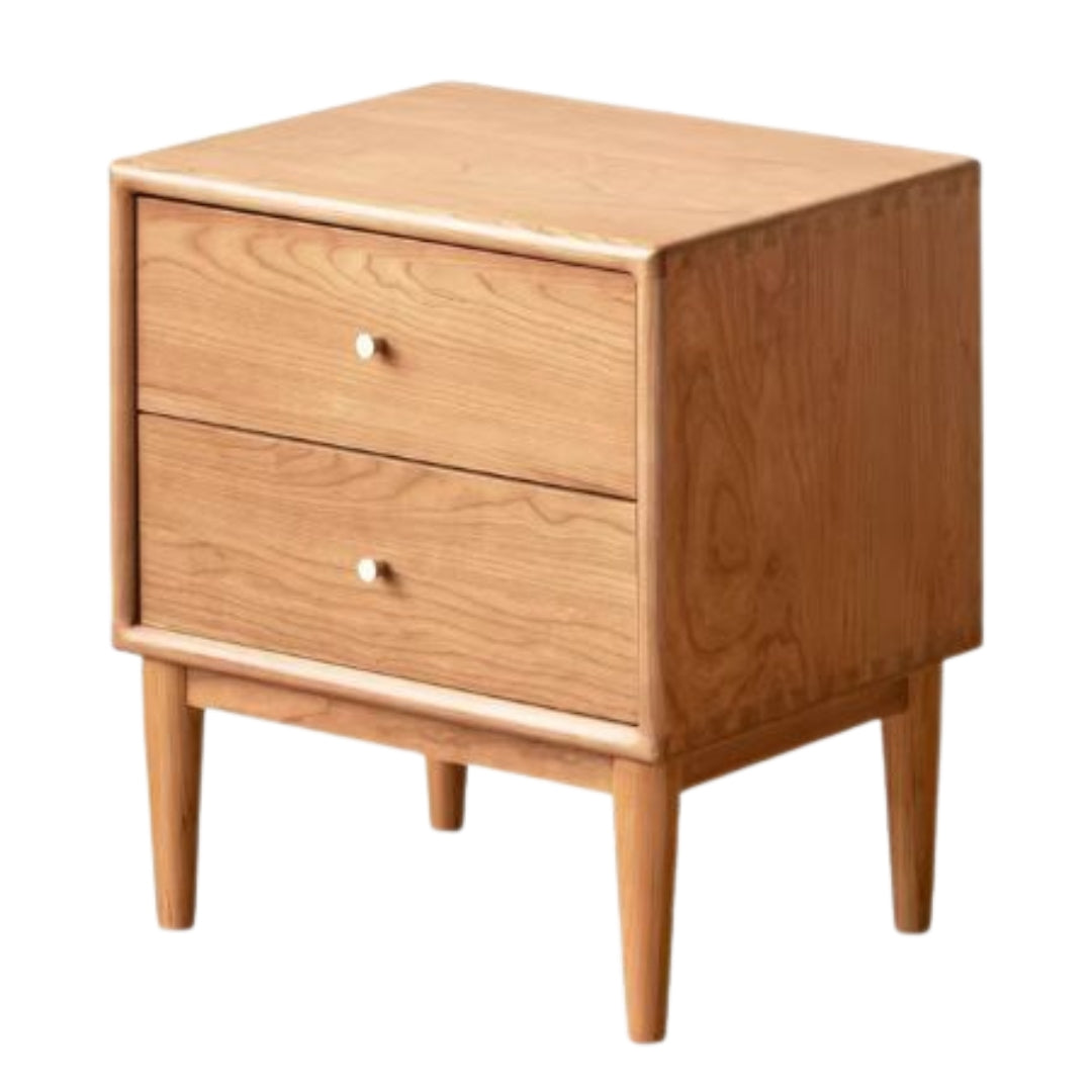 Ash, Cherry Solid Wood Nightstand: