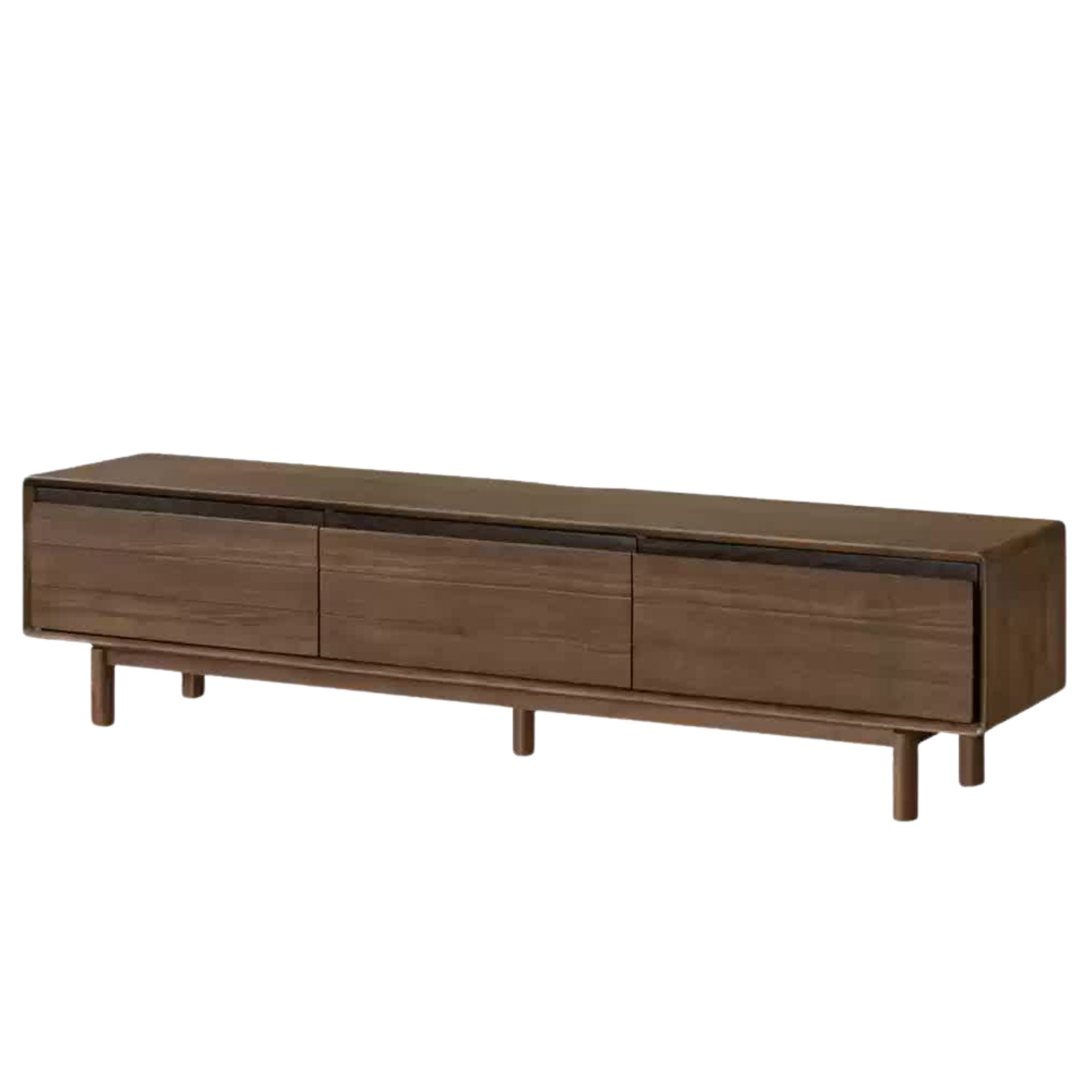 Black Walnut Solid Wood Floor Modern TV Cabinet