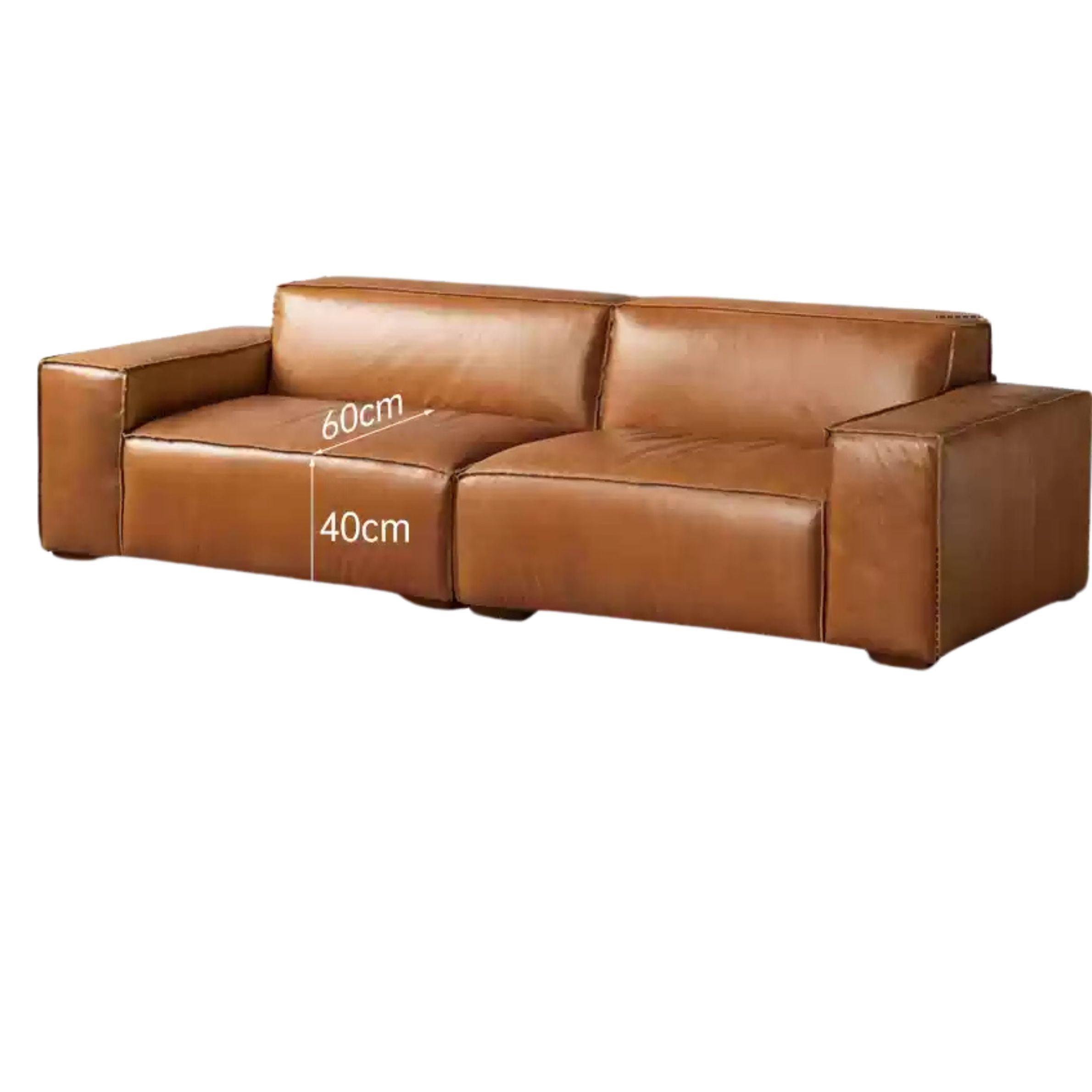 Full Leather Tofu Sofa first layer cowhide