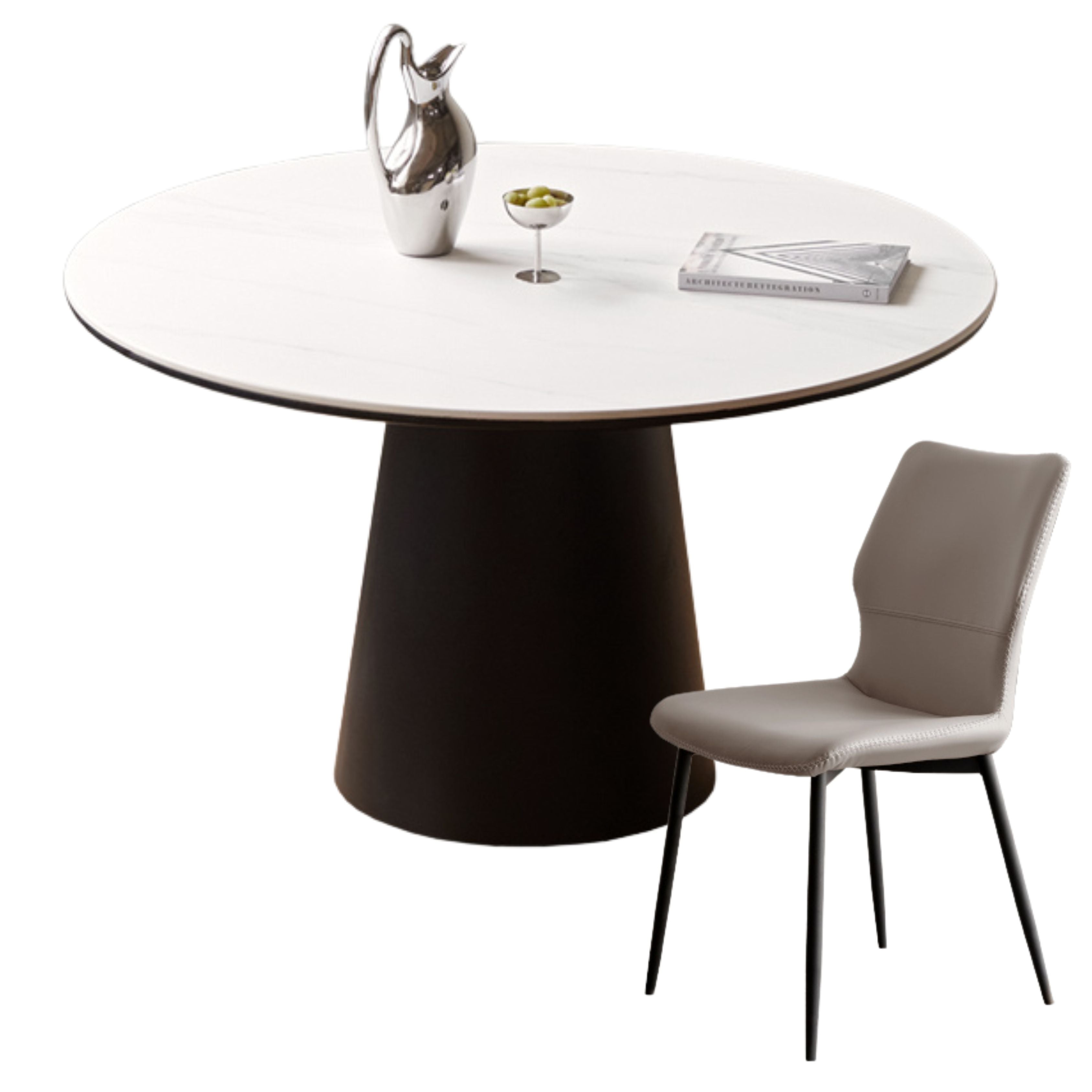 Oak Solid Wood Rock Plate Round Dining Table