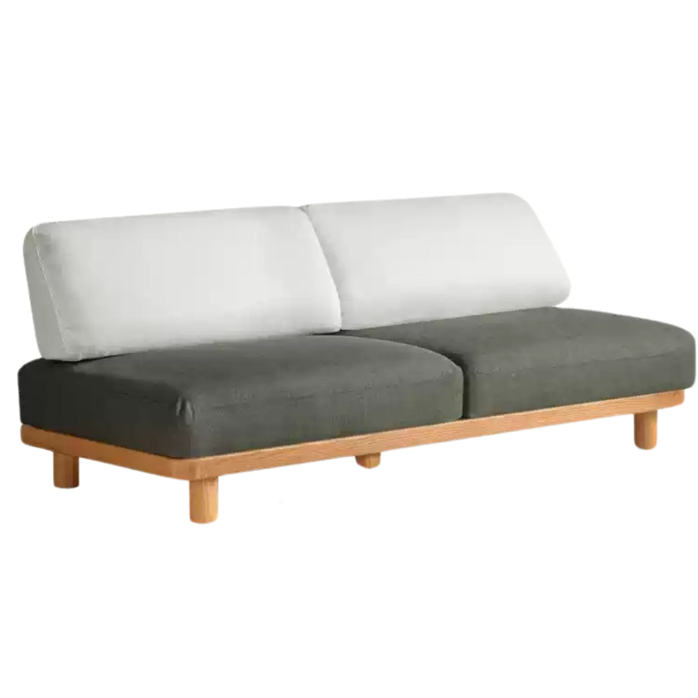 Oak Solid Wood Sofa Imitation Cotton and Linen