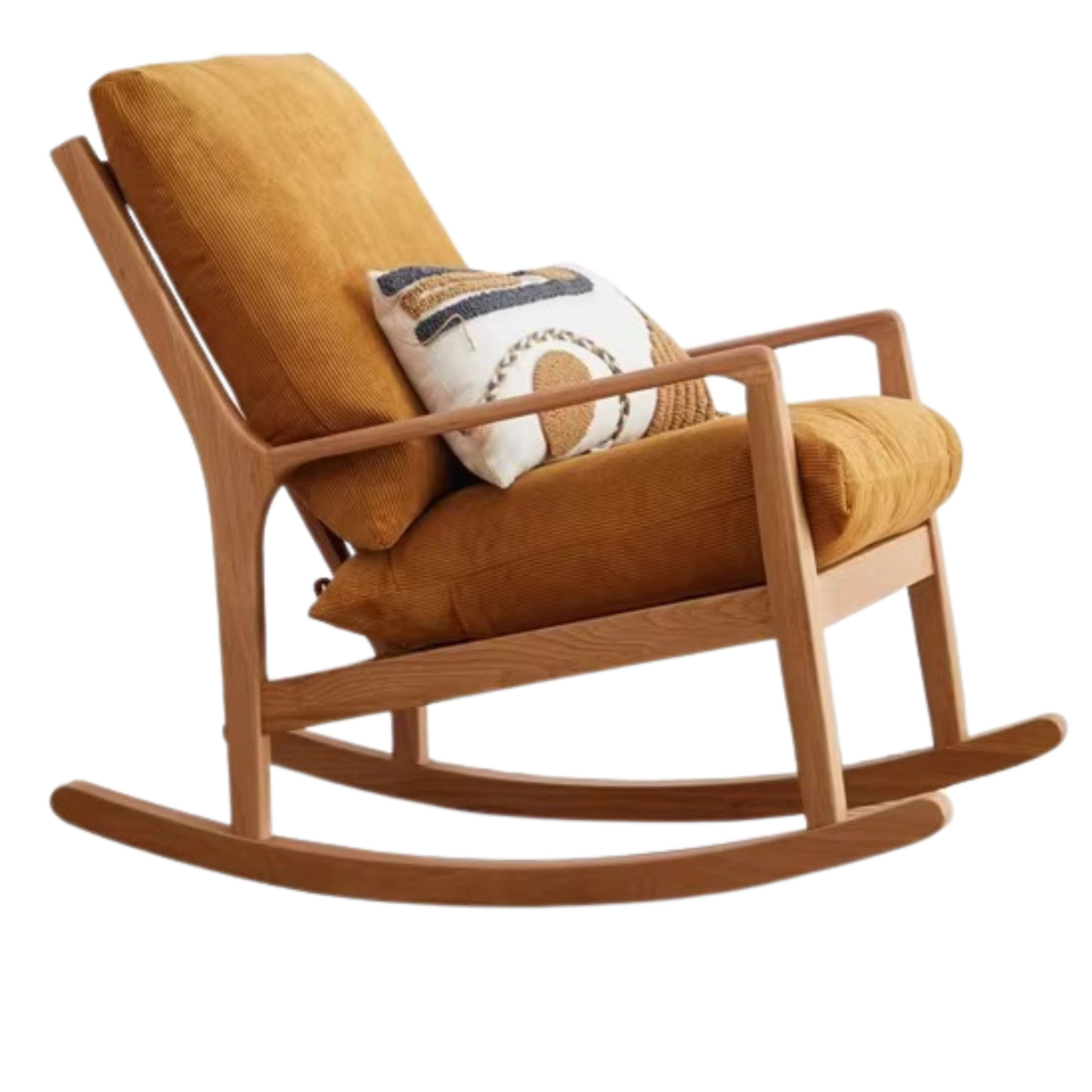 Oak Solid Wood Single Lazy Rocking Sofa Chair