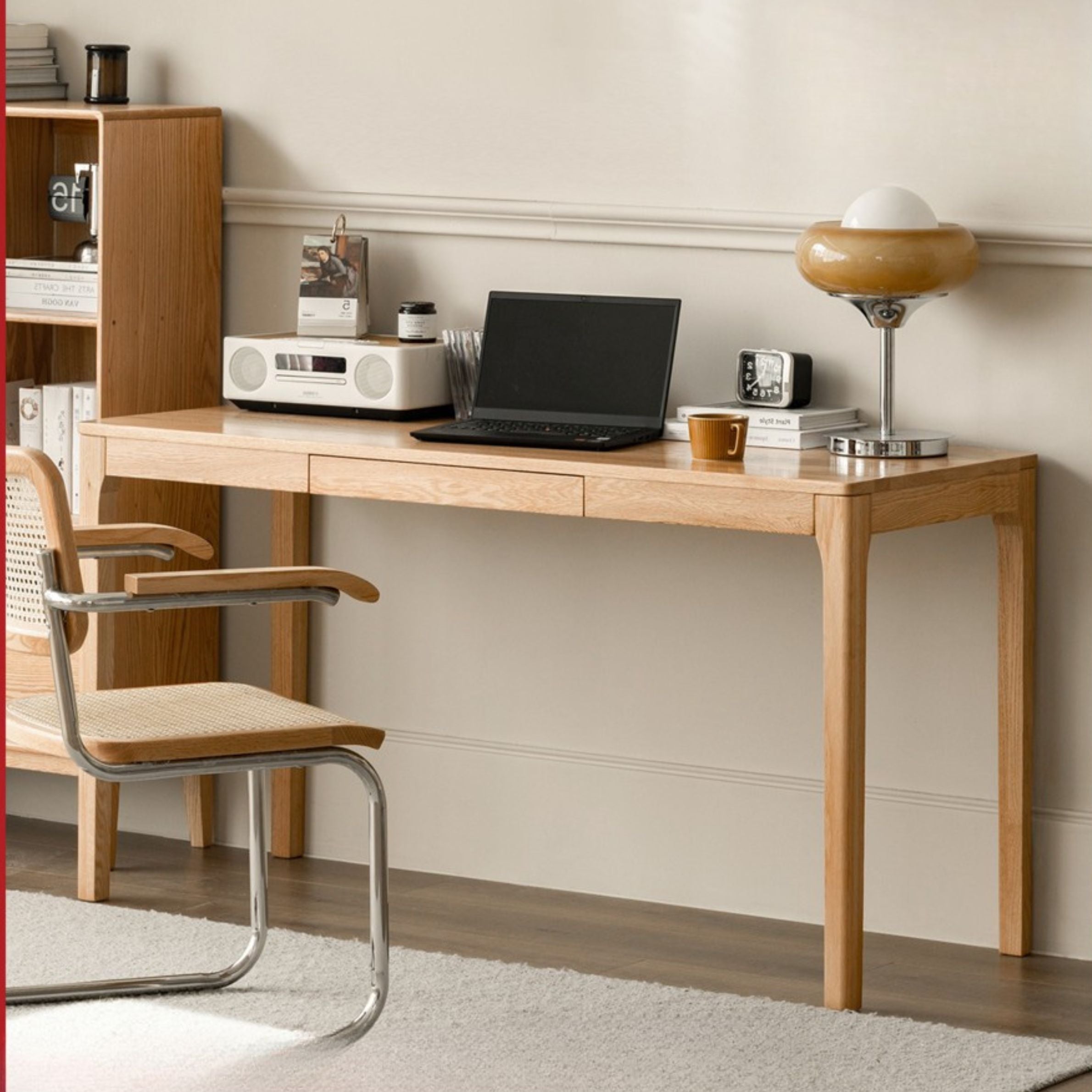 Oak Solid Wood Office Nordic Desk
