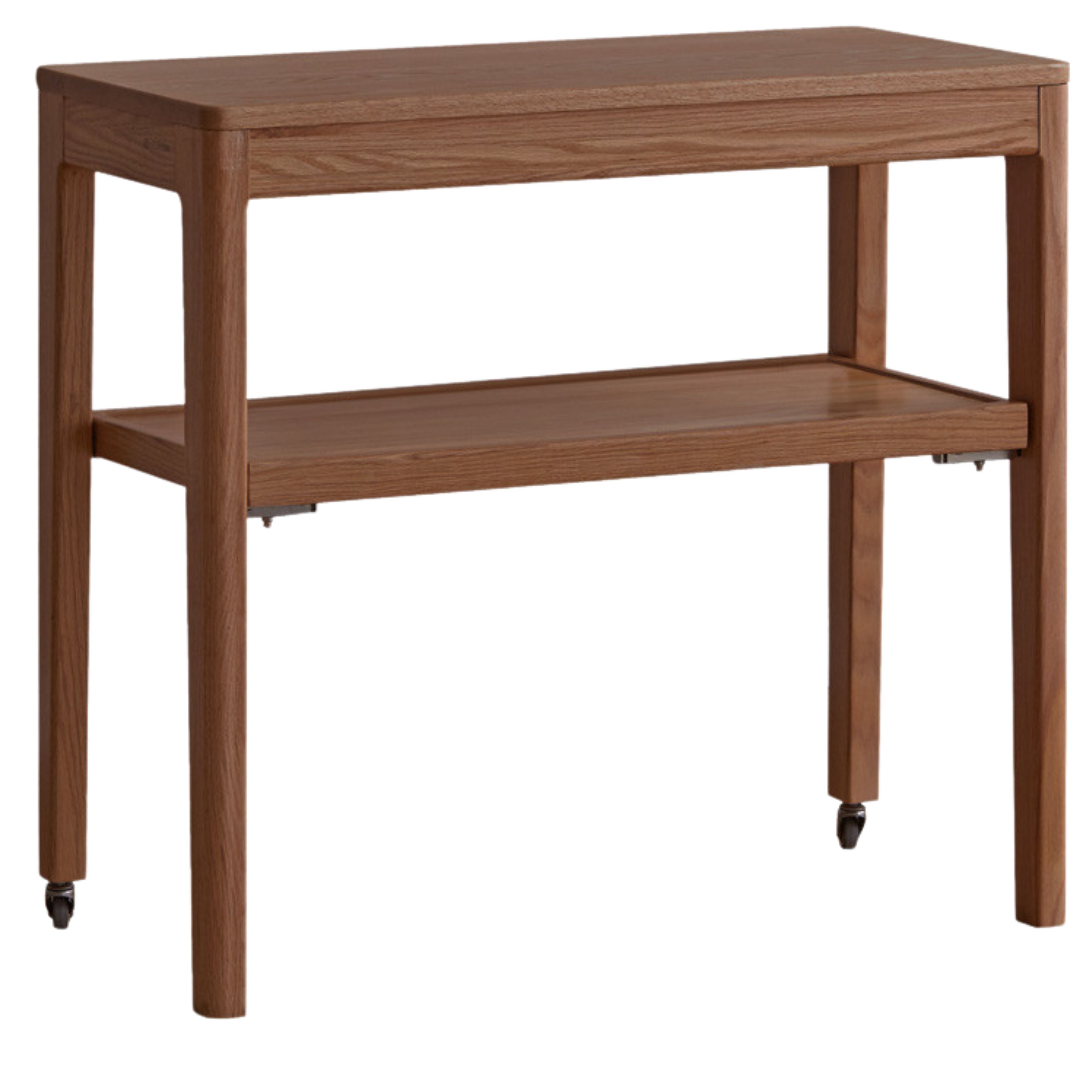 Oak Solid Wood Edge Table, Movable Small Table