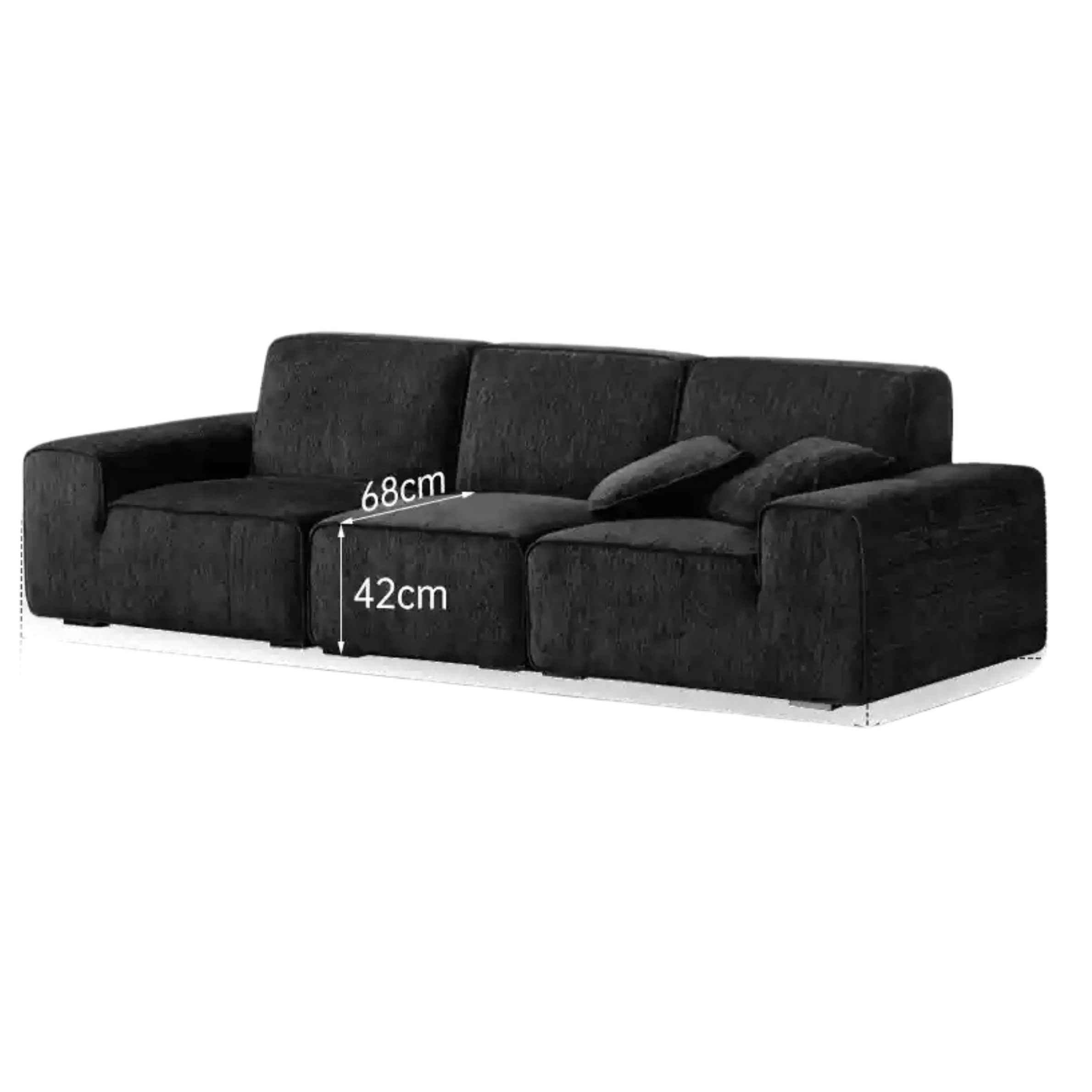 Fabric black tofu block sofa