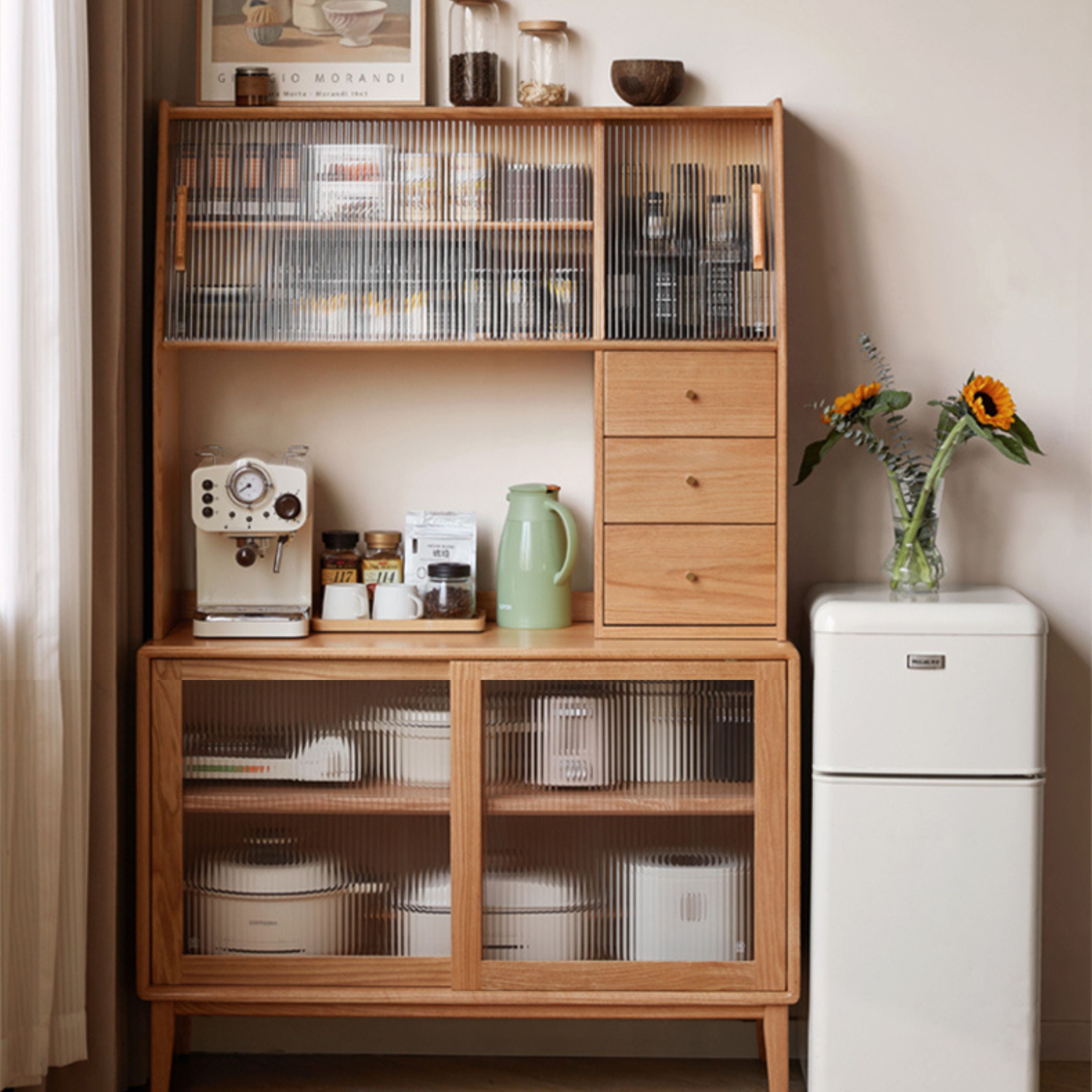 Oak Solid Wood Sideboards, Buffet Cabinets