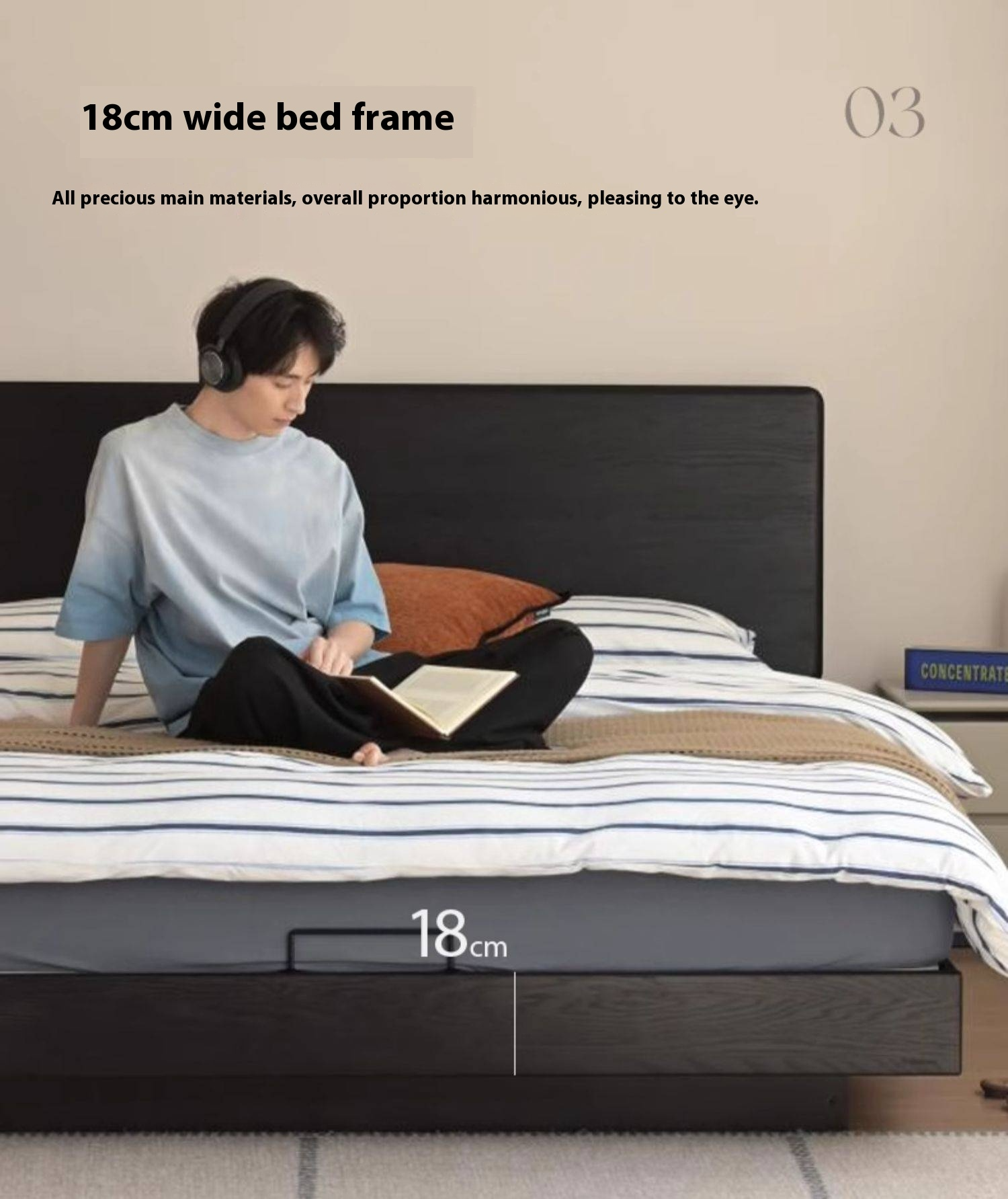 Ash Solid Wood Modern Simple Suspended Multifunctional Box Bed