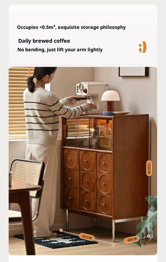 Poplar Solid Wood Middle-Ancient Style Retro Side Cabinet