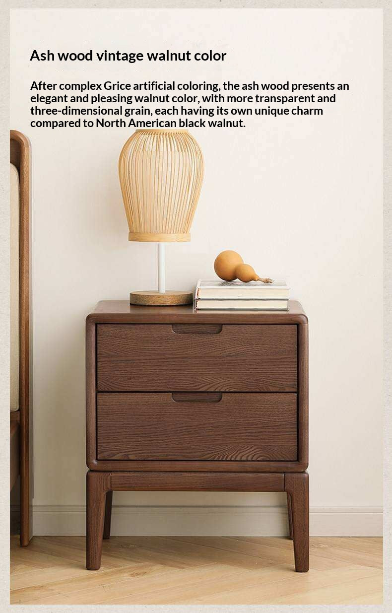 Ash Solid Wood Modern Nordic Style Nightstand