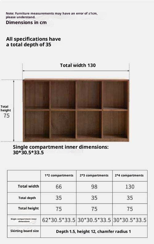 South American Walnut, Black Walnut, Oak Solid Wood, Solid RubberWood Low Bookshelf Combination Floor-Standing Cabinet