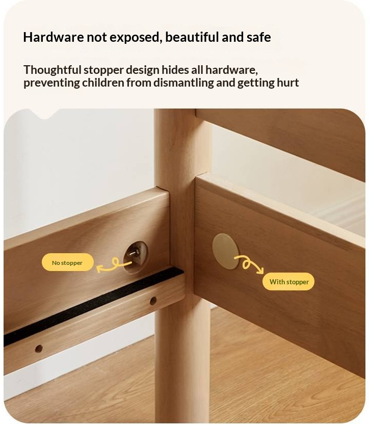 Rubberwood Solid Wood Children's Multifunctional Bunk Bed