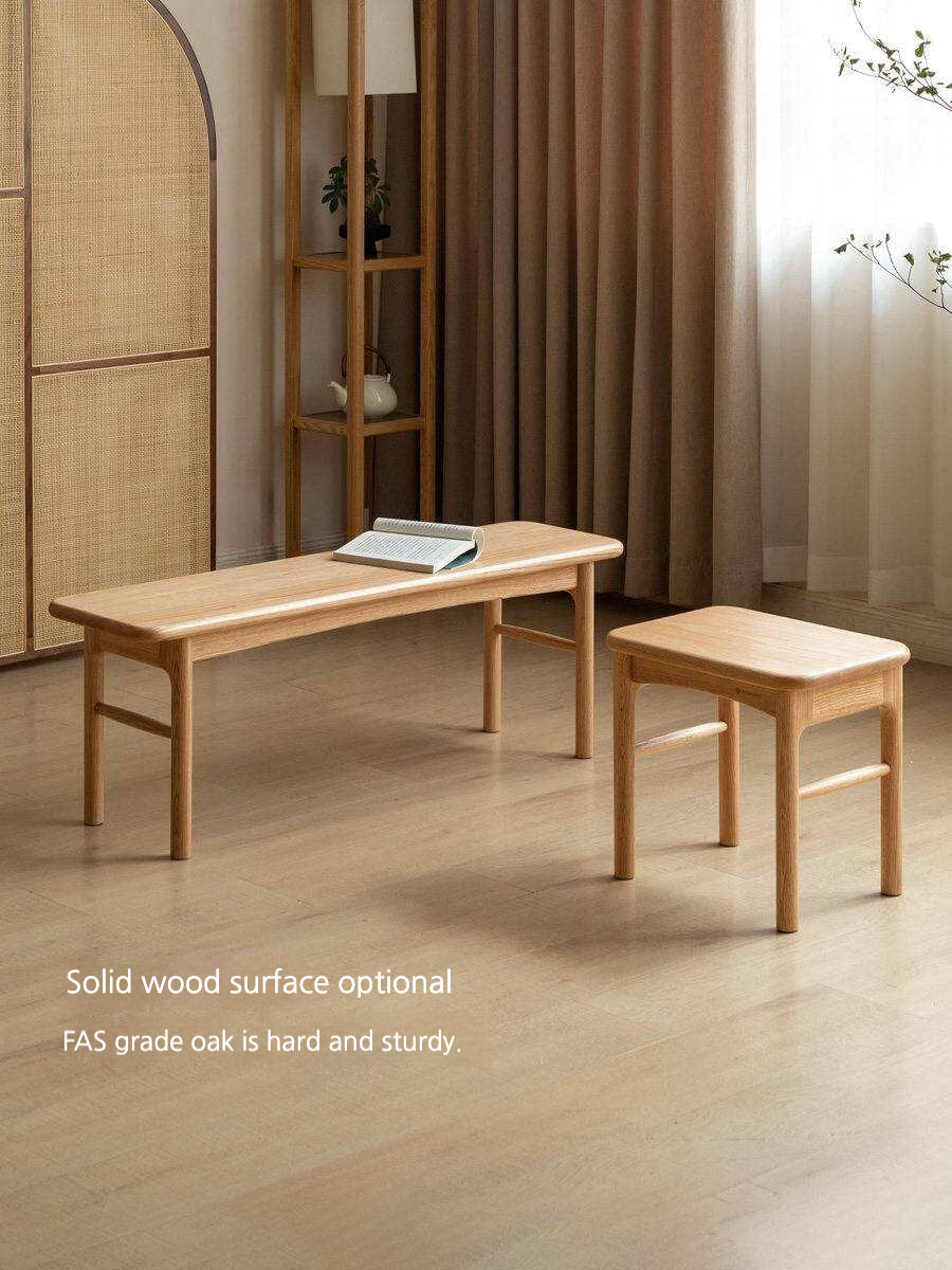 Black Walnut, Oak Solid Wood Tea Stool, Long Stool