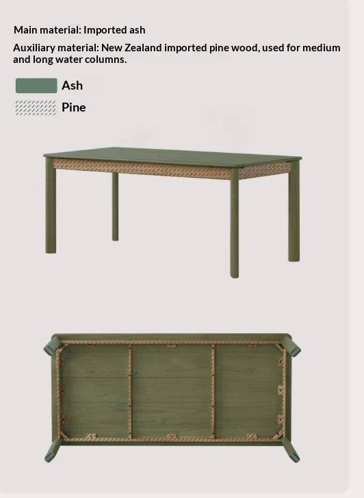 Ash Solid Wood Modern Minimalist Long Dining Table