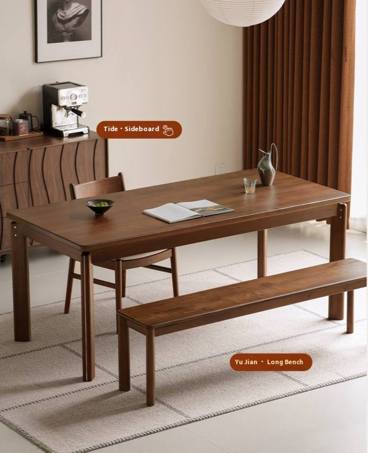 Black Walnut Solid Wood Retro Dining Table