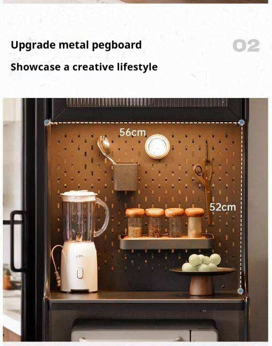 Solid RubberWood Minimalist Style Sideboard with Storage Cabinet