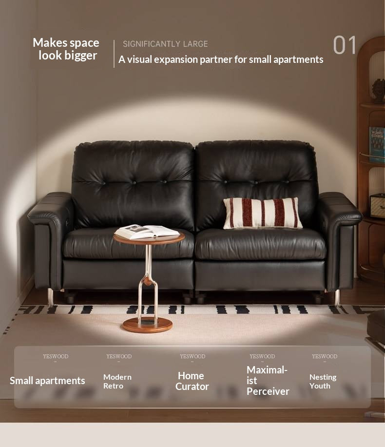 Genuine Leather Zero-Wall Power Recliner Sofa