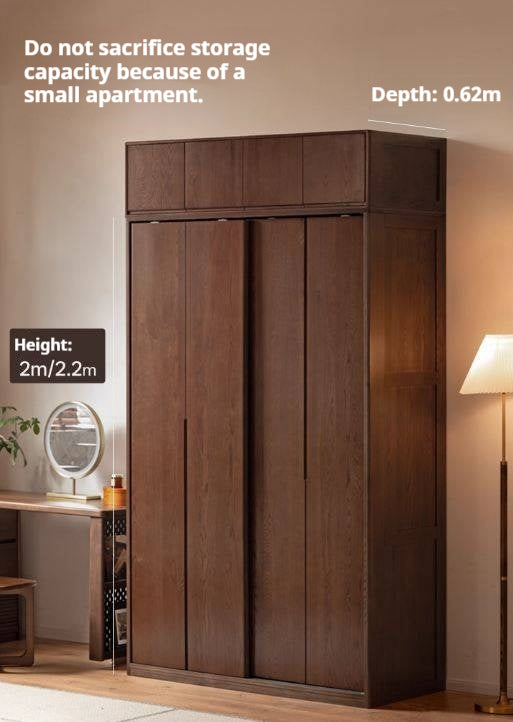 Oak Solid Wood Modern Style Wardrobe