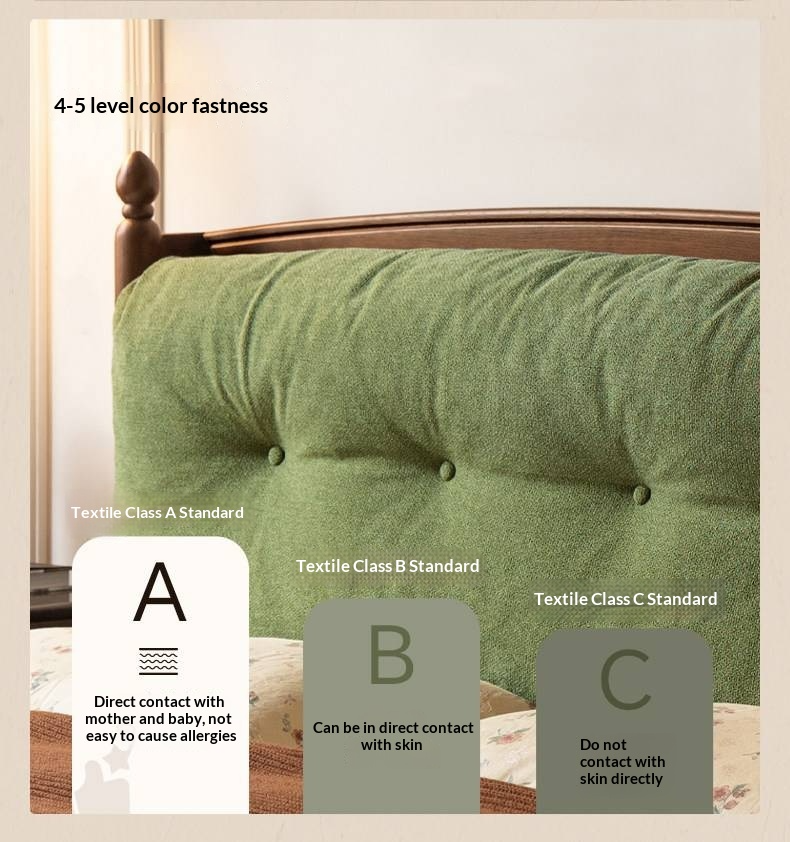 Black Walnut Solid Wood Genuine Leather Soft Bed