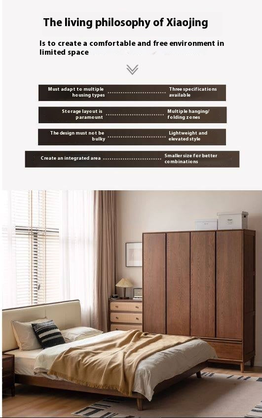 Oak Solid Wood Modern Off-Floor Wardrobe.