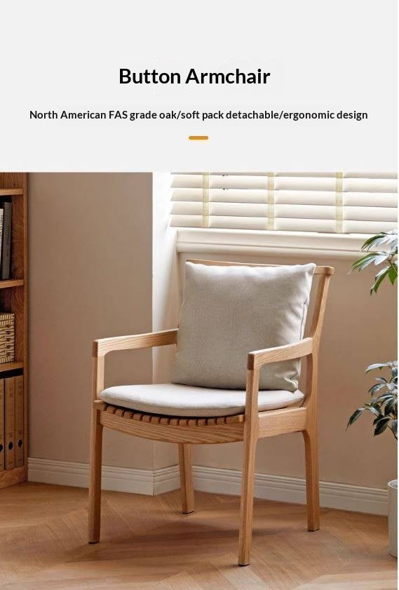 Cherry, Ash, Oak, Beech Solid Wood Book Chair Comfortable Soft Back Chair