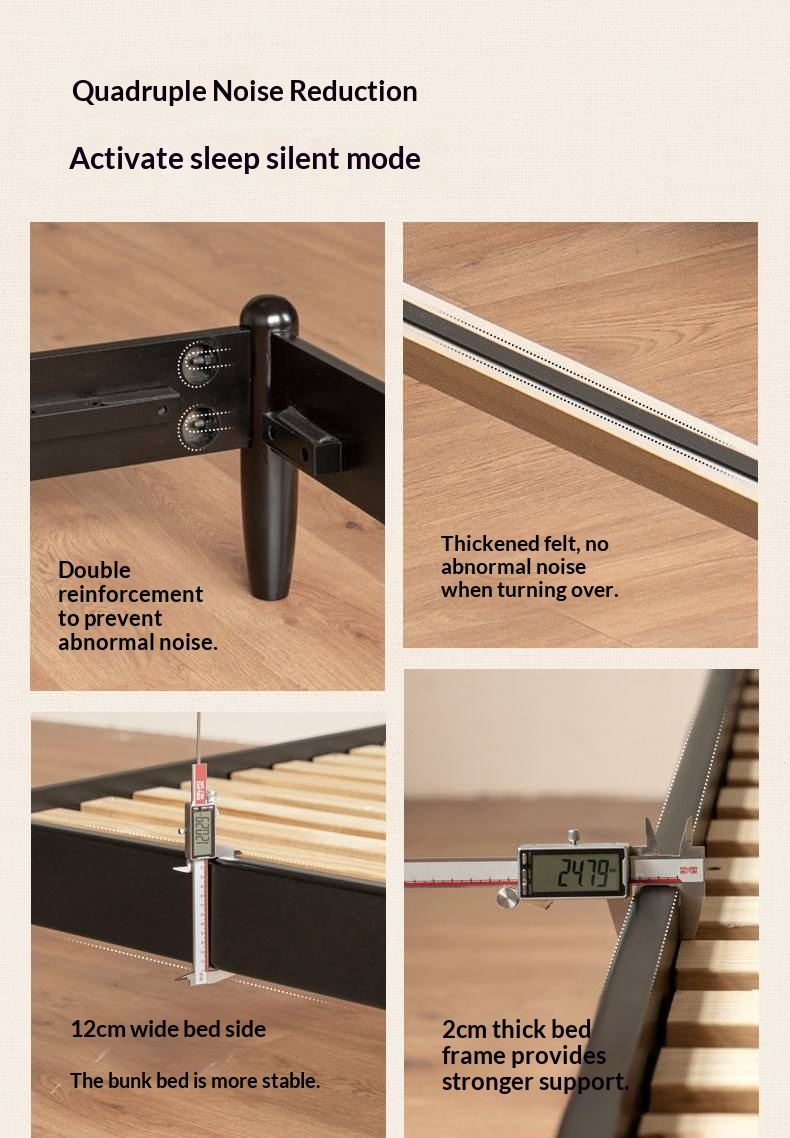 Rubberwood Solid Wood  French Retro Soft Bed