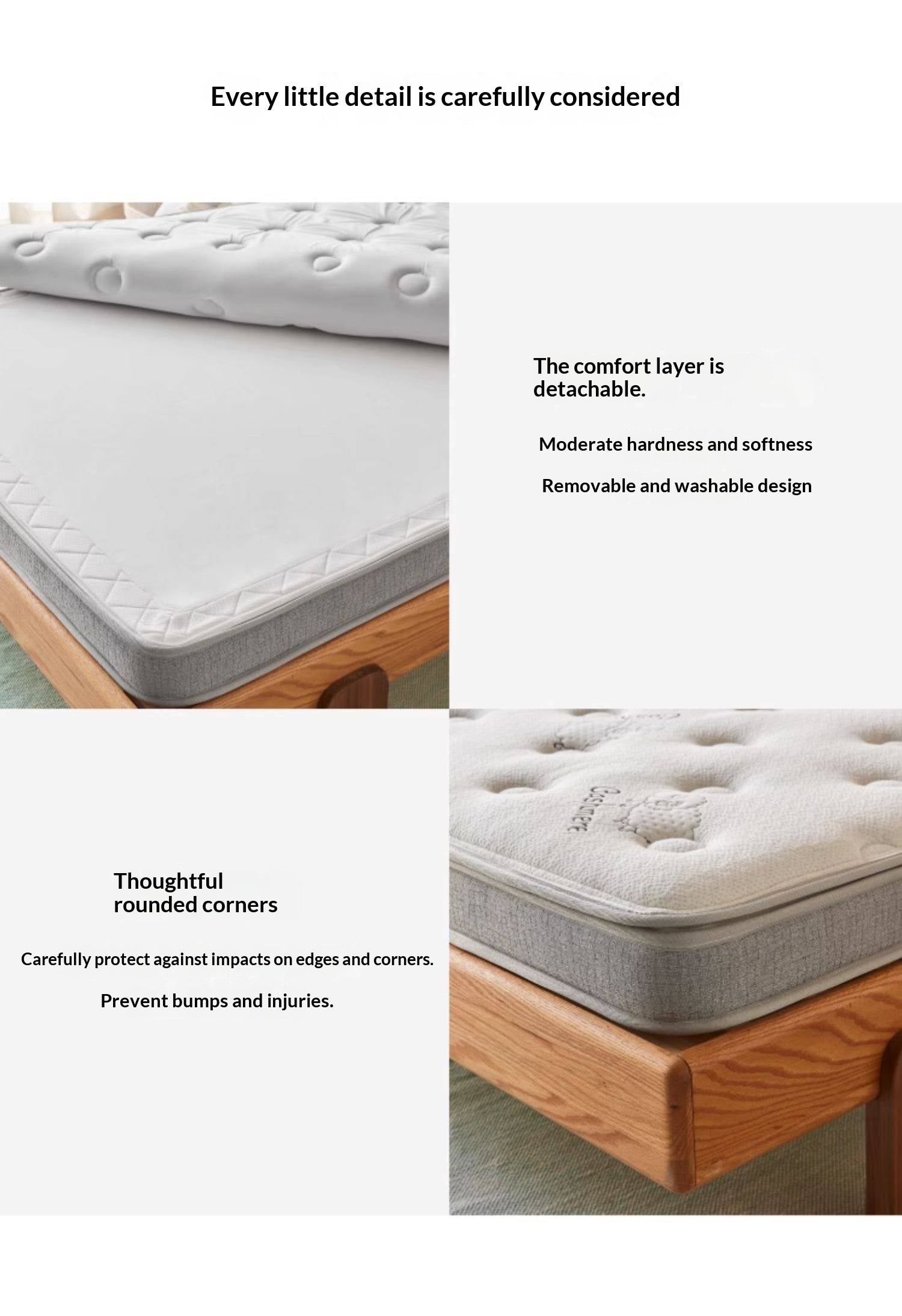 Children's Glue-Free Natural Jute Mattress — Back Support and Hard for Teenagers