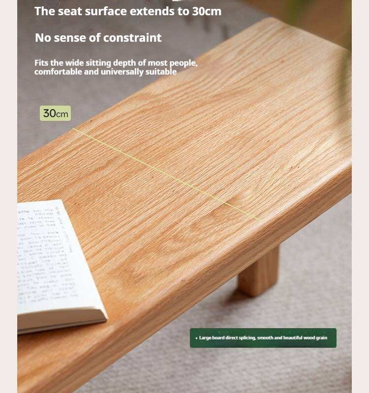 Ash, Oak, Beech, Solid Rubberwood Wide Seat Bench