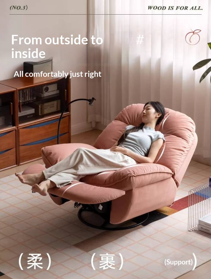 French Vintage Electric Recliner Chair with Cat-Scratch Resistant Fabric