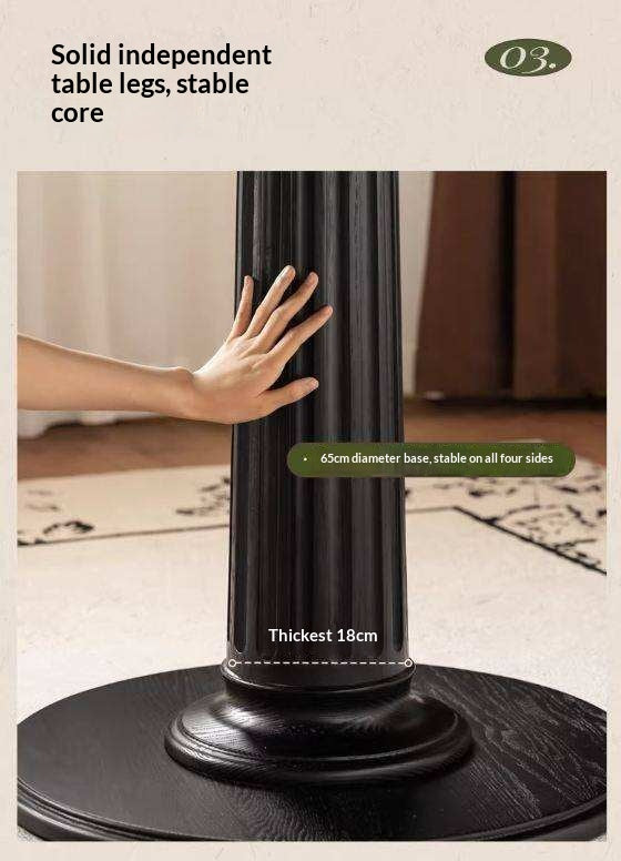 Black Walnut Solid Wood American Retro Round Dining Table