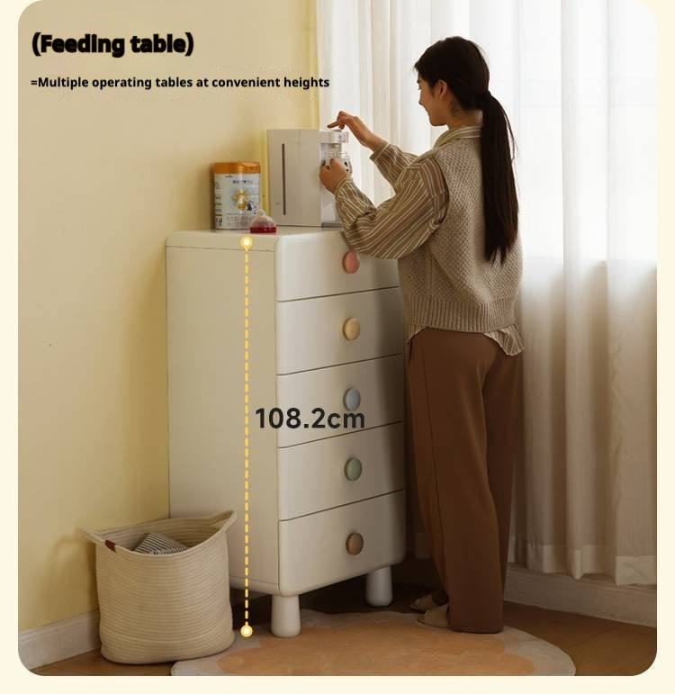 Rubber Solid Wood Children's Storage Cabinet.