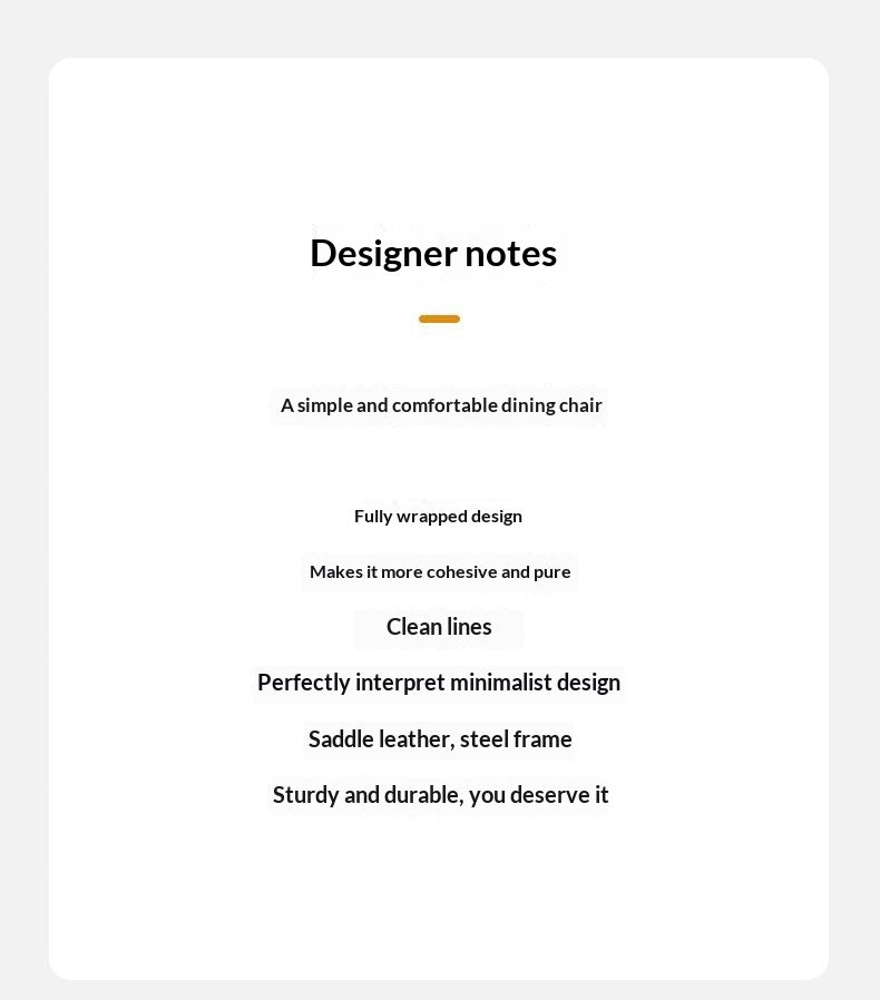 Set 4 pcs Saddle Leather Dining Chair