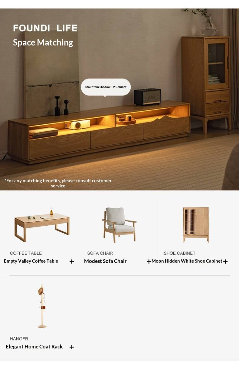 Ash Solid Wood Floor TV Storage Cabinet.