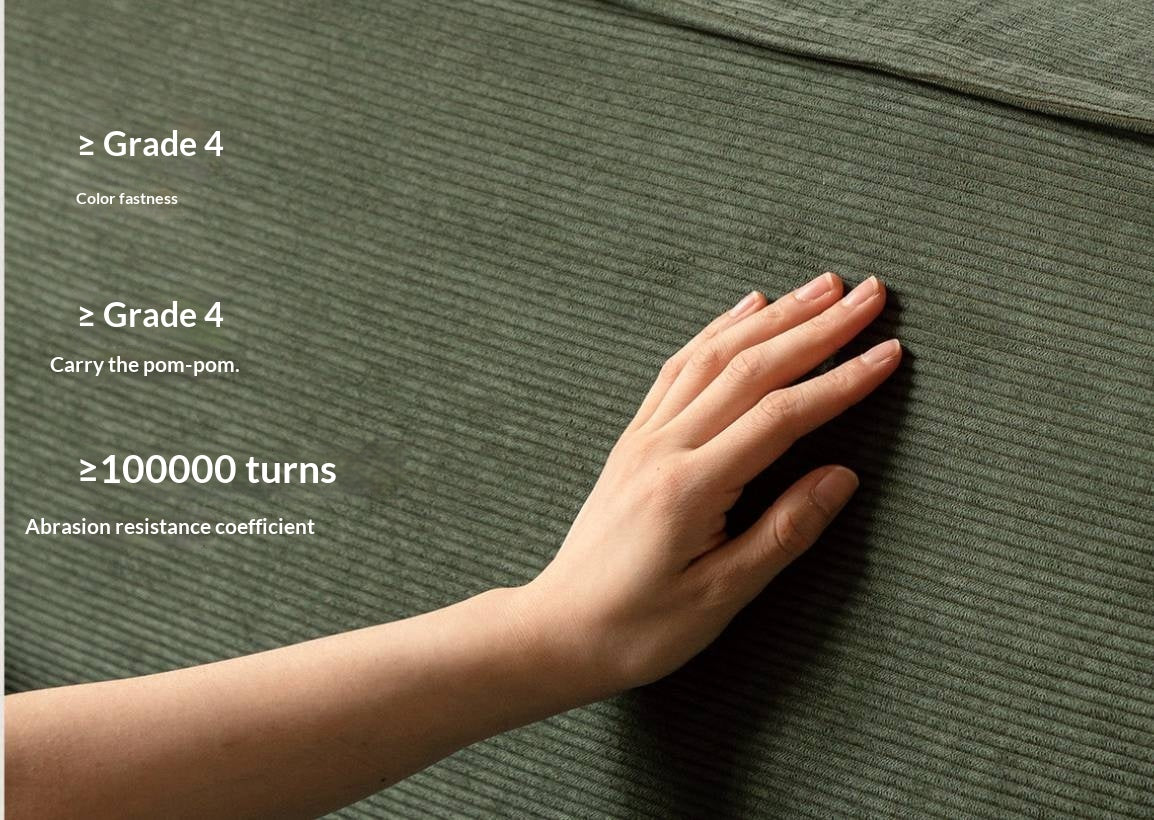 Armless Corduroy Futon Sofa Bed with Adjustable Backrest