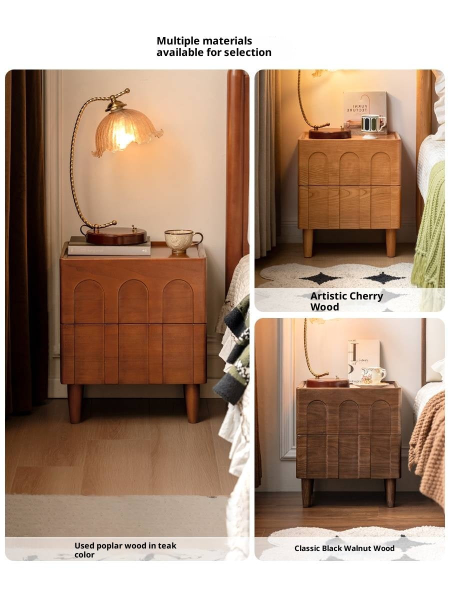 Poplar Solid Wood French Antique Style Nightstand