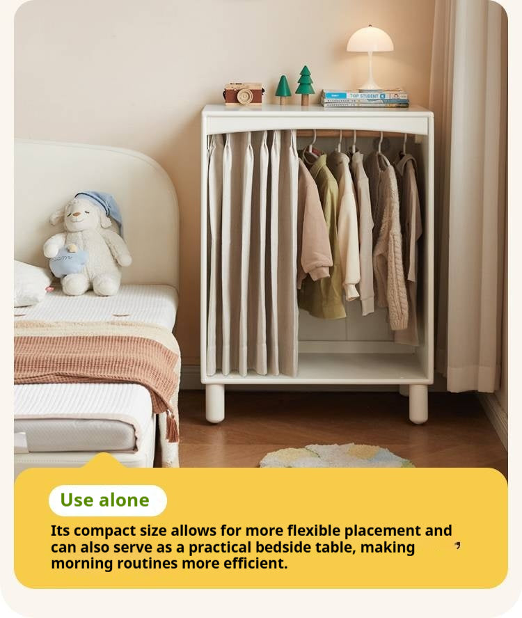 Solid Rubberwood Children's Wardrobe Combination