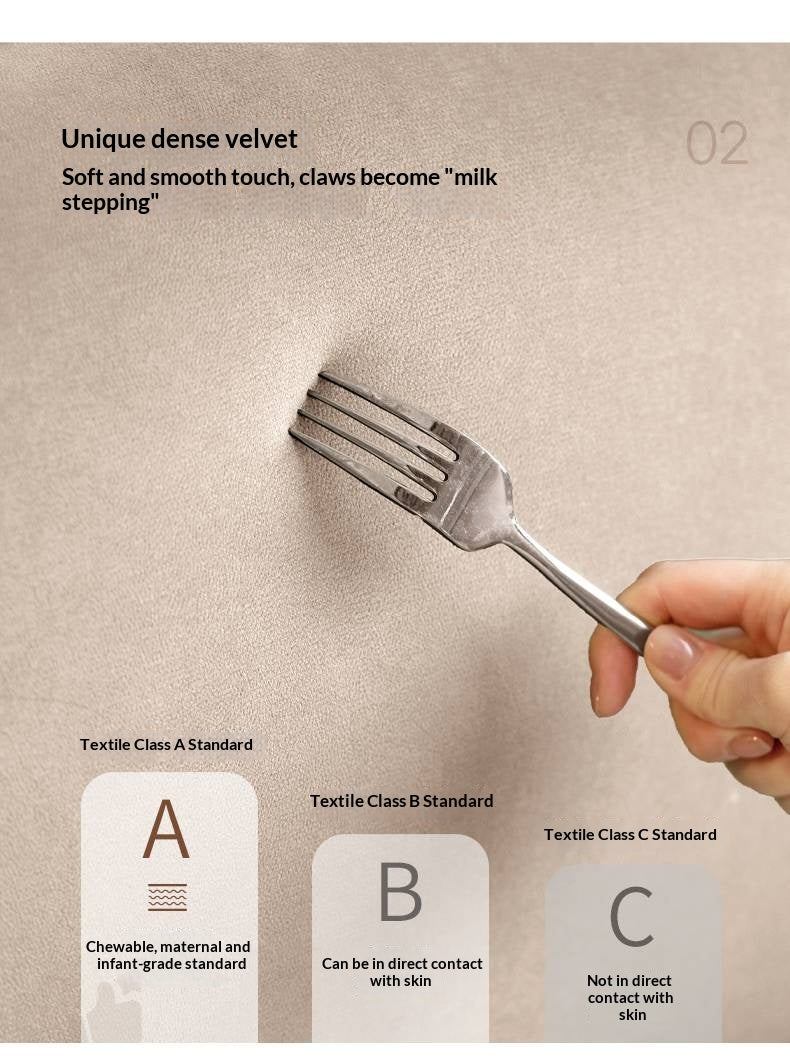 High-Back Modern Fabric Sofa with Scratch-Resistant Upholstery