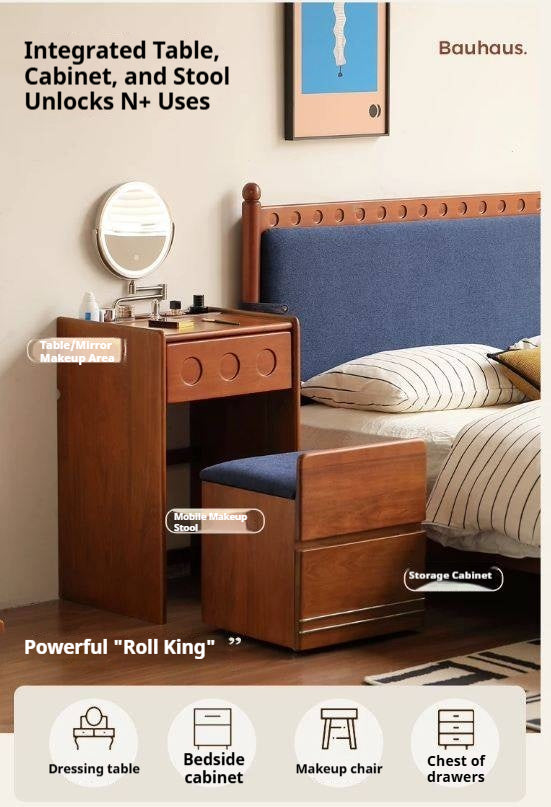 Tulipwood Solid Wood Classic Vintage Vanity Table.