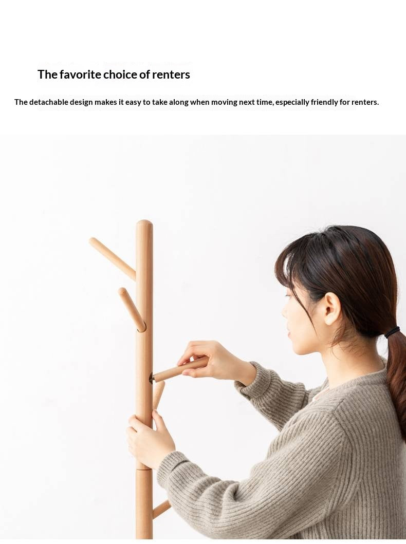 Beech Solid Wood Modern Minimalist Standing Hanger