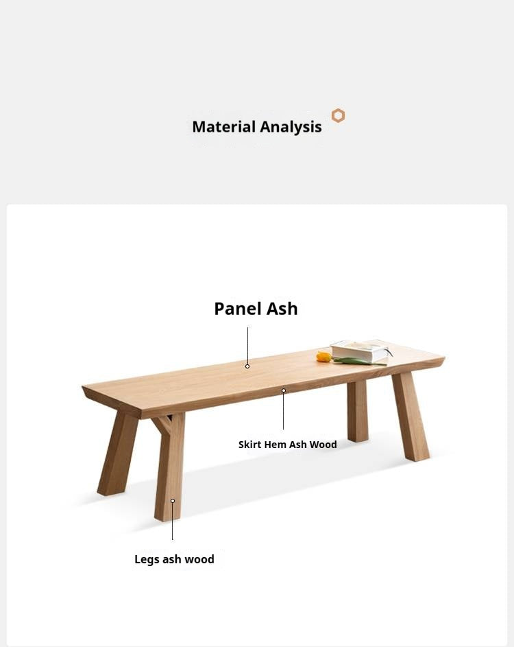 Ash Solid Wood Wabi Sabi Style Bench