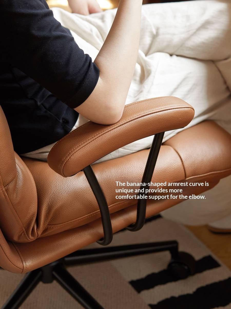 Leather Soft Rotating Office Armchair