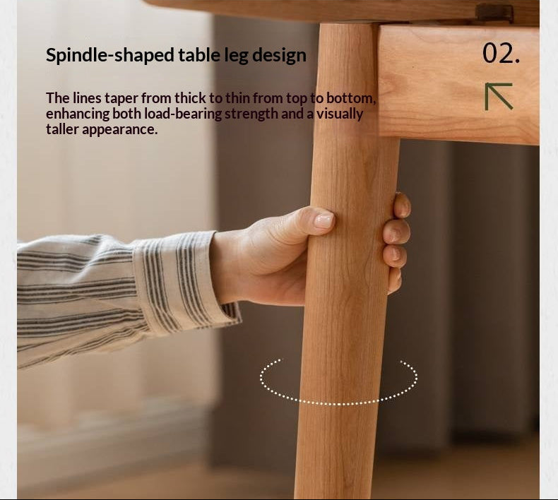 Cherry Solid Wood Extendable Slab Dining Table