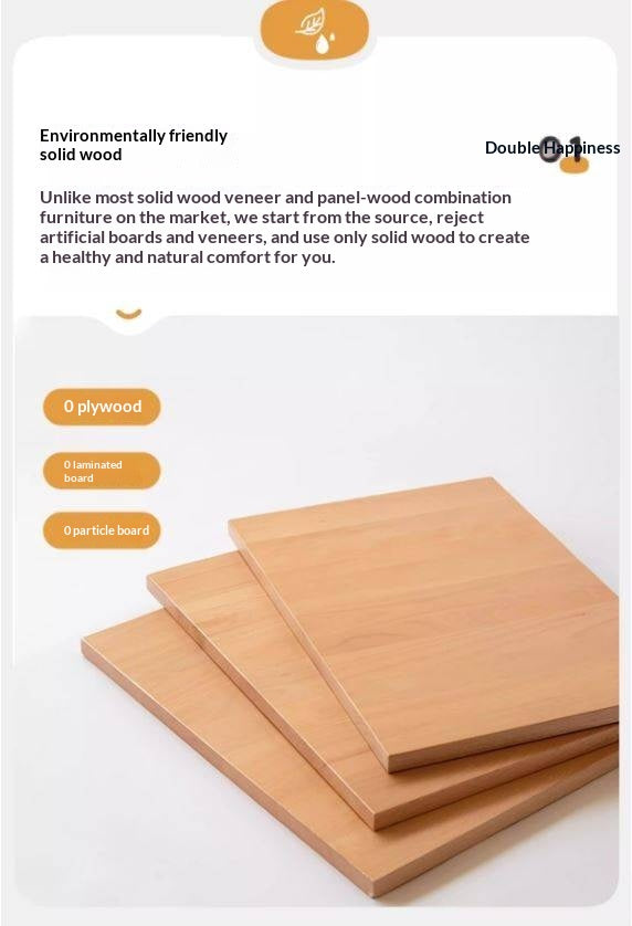 Beech Solid Wood TV Cabinet Open Storage.