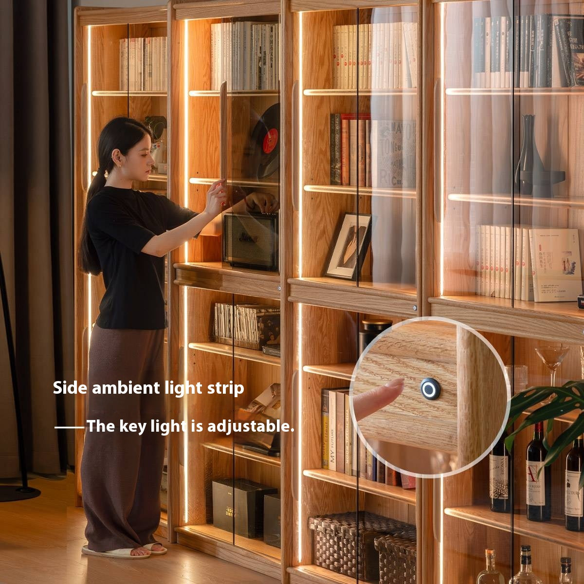 Oak Solid Wood Modern Bookcase