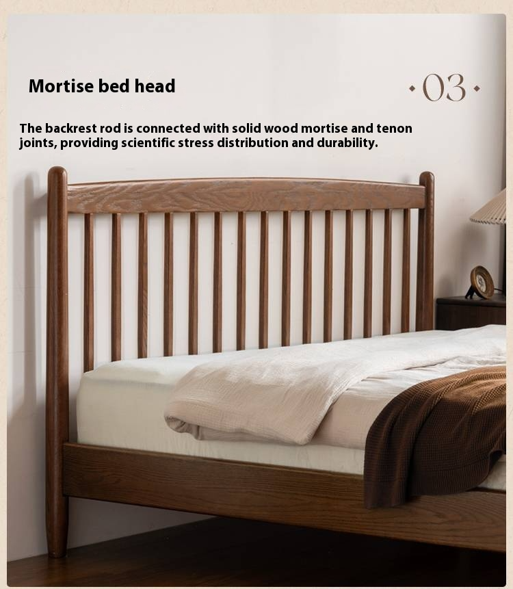 Oak Solid Wood Modern Simple Bed
