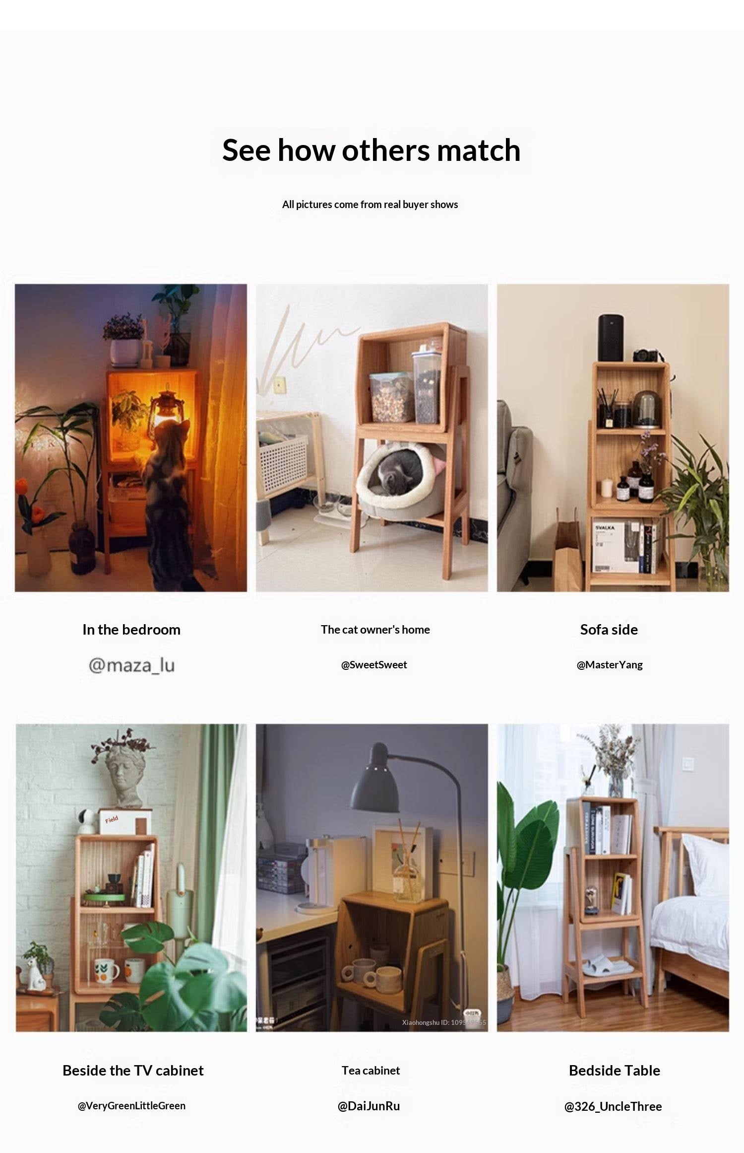 Oak Solid Wood Side Cabinet Combination.