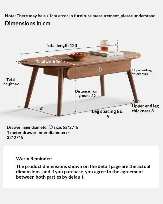 Black Walnut Solid Wood Capsule Coffee Table